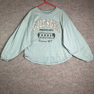 Vintage 90's Golds Gym Long Sleeve Tee Size Large Oversized Bozeman Mt